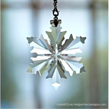 Colgantes cristalinos hechos a mano de la iluminación del cristal Colgantes cristalinos del copo de nieve